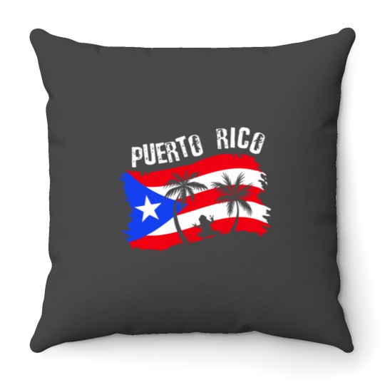 Discover Distressed Style Puerto Rico Frog Gift design Puerto Rico! Throw Pillows