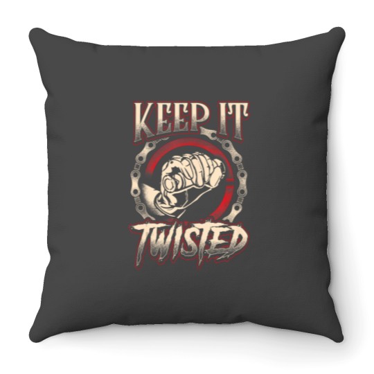 Discover Biker Keep It Twisted Funny Motorbike Dirt Or Racing Throw Pillows