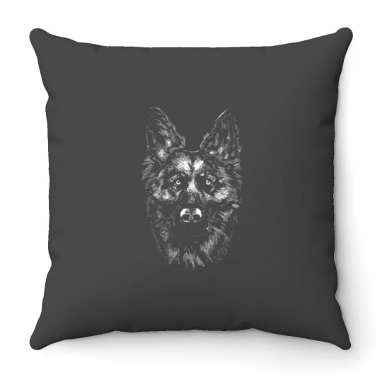 Discover German Shepherd Monochrome Throw Pillows Throw Pillows