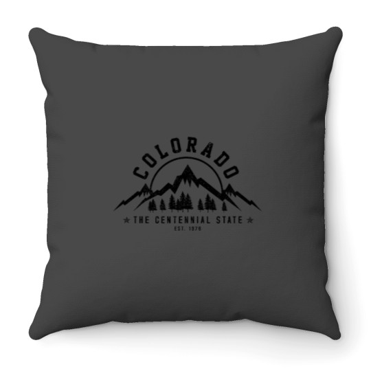 Discover Colorado The Centennial State Est. 1867 Mountains Gift Throw Pillows