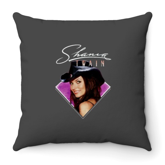 Discover  Shania Twain Purple Photo White Text Throw Pillows
