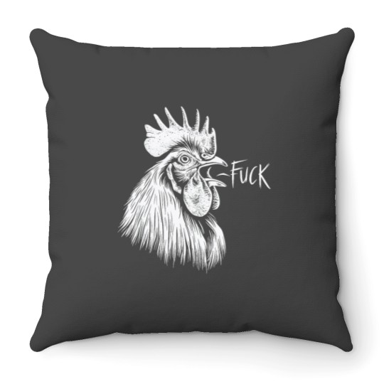 Discover Chicken Rooster Saying Fuckss Funny Tank Top Throw Pillows