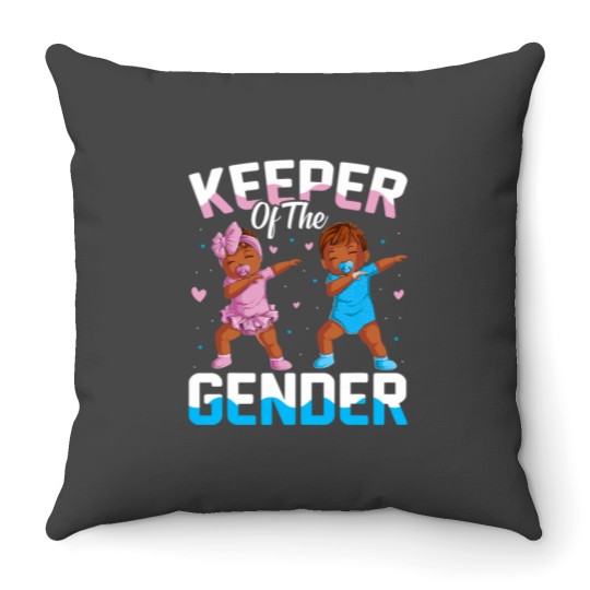 Discover Keeper of the Gender Baby Party Gender Reveal Announcement Throw Pillows