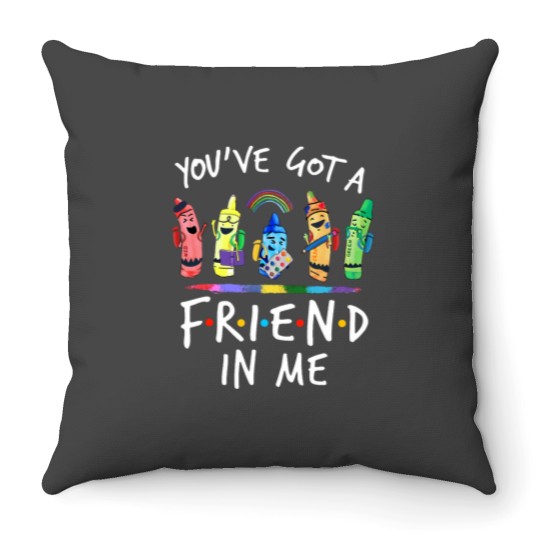 Discover Youve Got A Friend In Me Teacher Crayon ART Throw Pillows