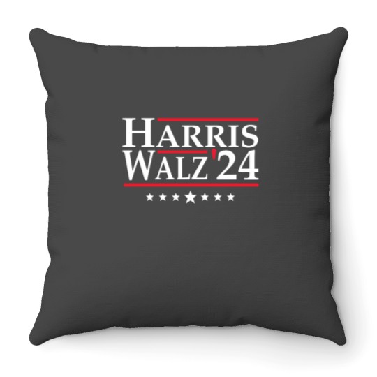 Discover 2024 Harris Walz Throw Pillow - Vote Kamala