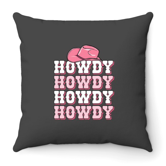 Discover Pink Howdy Cow Print Western Country Texas Rodeo Throw Pillows