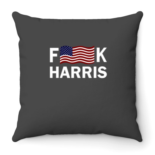 Discover F Kamala Harris Conservative Republican FKH Political Humor Unisex Throw Pillows