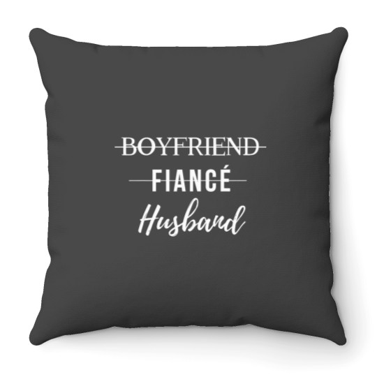 Discover Boyfriend Fiance Husband Funny Wedding Groom Just Married Throw Pillows