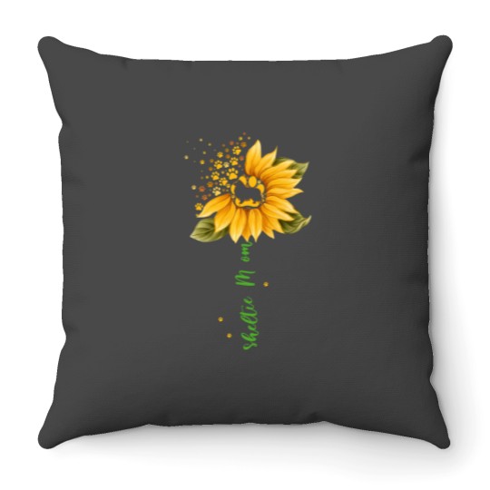 Discover Sheltie Mom Cool Sunflower Shetland Sheepdog Dog Lover Gifts Throw Pillows
