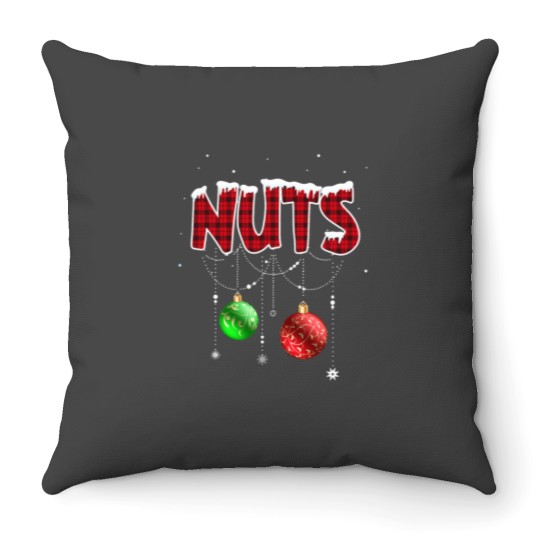 Discover Chest Nuts Christmas Red Plaid Matching Couple Chestnuts Throw Pillows