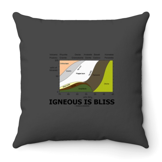 Discover Igneous Is Bliss Geology Rock Geek Humor Throw Pillows