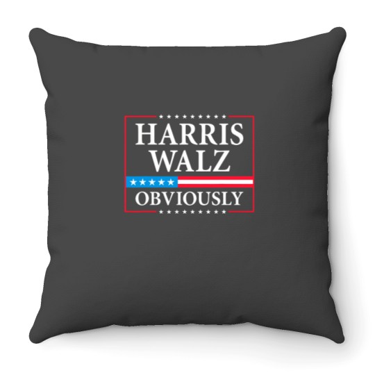 Discover Harris Walz Obviously President Kamala Harris Waltz Election Throw Pillows