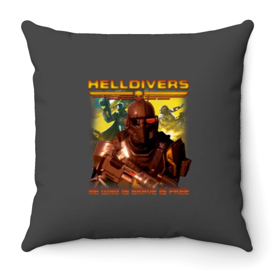 Discover Helldivers Vintage 90s Throw Pillows, Helldivers 2 Throw Pillows, Helldivers Vintage Throw Pillows