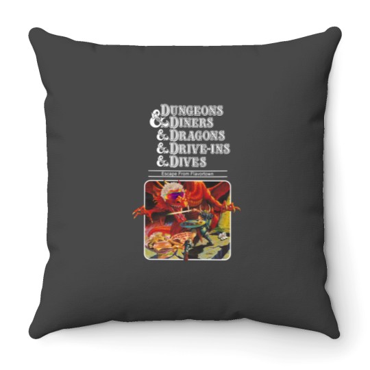 Discover Dungeons And Diners And Dragons And Dives Throw Pillows
