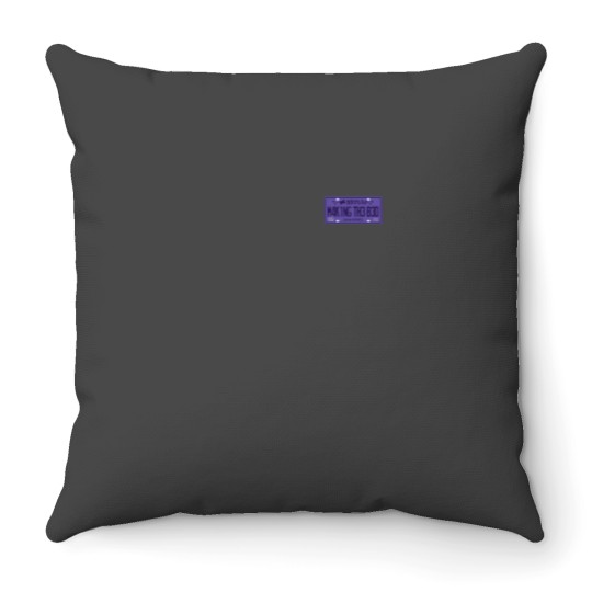 Discover making the bed license plate Throw Pillows