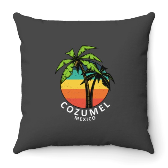 Discover Cozumel Mexico Vacation Throw Pillows