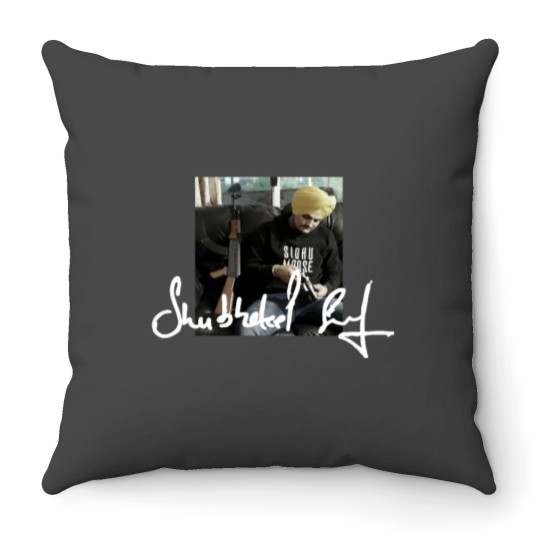 Discover Sidhu Moose Wala signature Throw Pillows