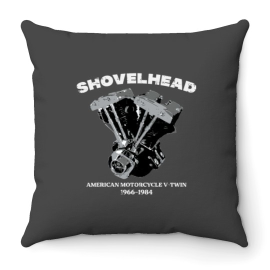 Discover Biker Shovelhead Motorcycle Engine Vintagess Men Women Kids Throw Pillows