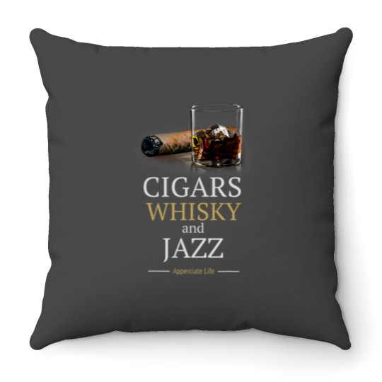 Discover cigarsss And Jazz Appreciate Life Cigar Smokers Gift Throw Pillows