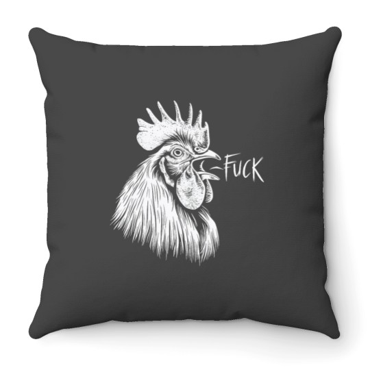 Discover Chicken Rooster Saying Fuckss Funny Tank Top Throw Pillows