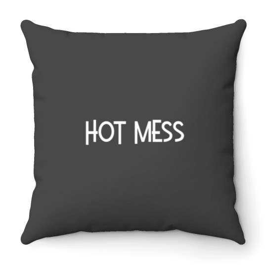 Discover Womens Hot Mess Ladies Pajama Top VNeck Throw Pillows