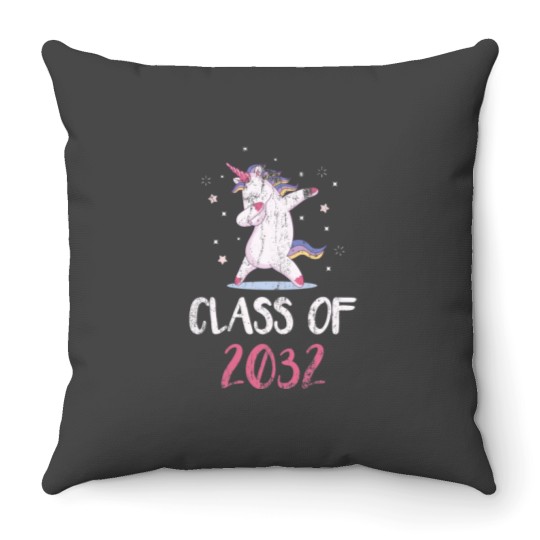 Discover 2032 Graduation Shirt, Class of 2032 Unicorns Grow With Me Classic Throw Pillows