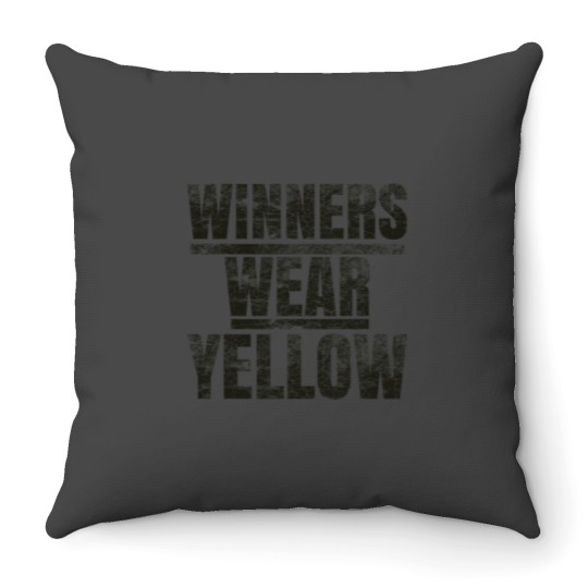 Discover Winners Wear Yellow Color Warss Camp Team Game Competition Throw Pillows