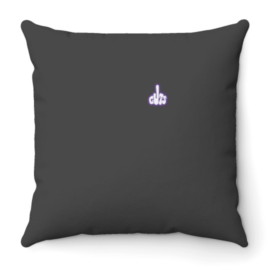 Discover GUTS Middle Fingerss white Throw Pillows