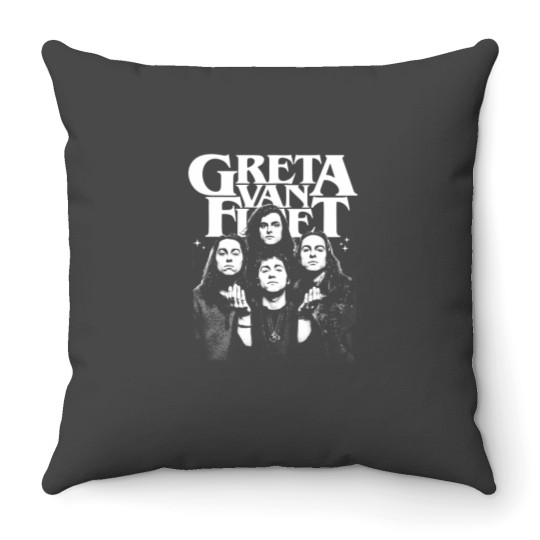 Discover Greta Van Fleet Tour 2024 Throw Pillows, Classic 90s Greta Van Fleet Throw Pillows
