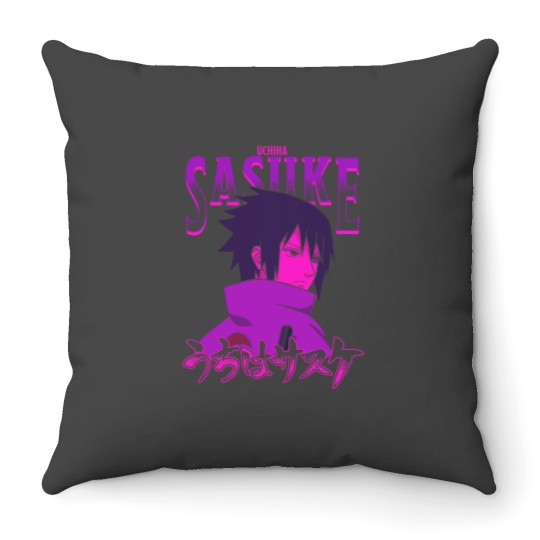 Discover Narutoo Shippuden Sasuke with Ombre Name Throw Pillows
