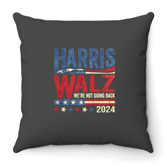Discover Harris Walz, we're not going back - Were Not Going Back - Throw Pillows