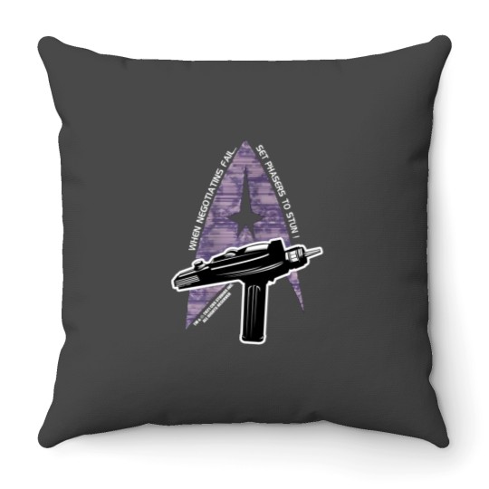 Discover Set phasers to stun 1 Throw Pillows