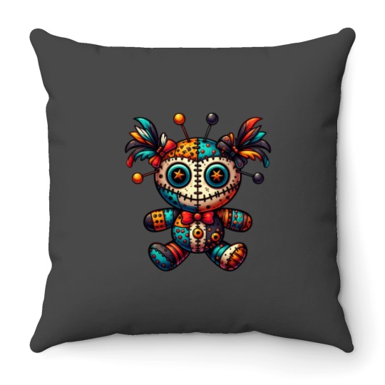 Discover Halloween-Gothic-Voodoo-Cute-Doll Throw Pillows