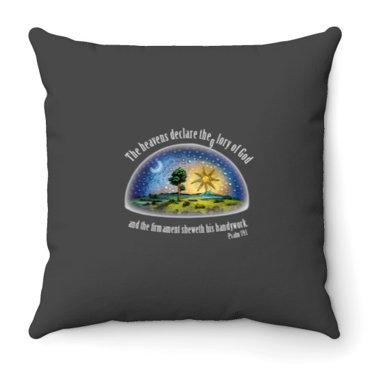 Discover Flat Earth Psalm 191 The Firmament Black Essential Throw Pillows