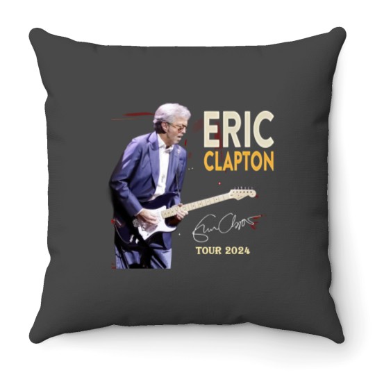 Discover Eric Clapton 2024 tour Music Black Throw Pillows Great Gift