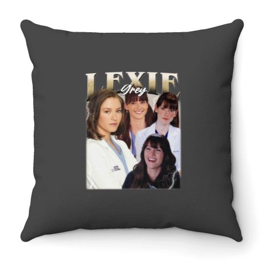 Discover Lexie Grey Vintage Throw Pillows, Gift For Woman and Man Unisex Throw Pillows