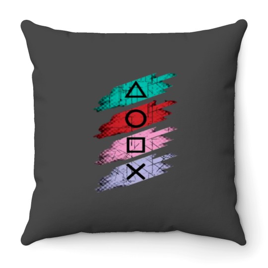 Discover Playstation buttons Throw Pillows