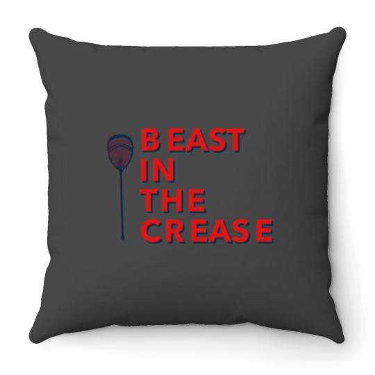 Discover Lacrosse Goalie Beast In The Crease Throw Pillows