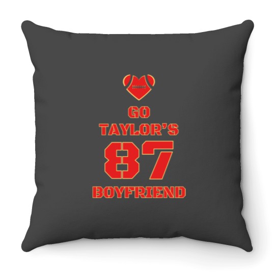 Discover Football Fan Taylors Boyfriend 87 Swift Love Kelce Throw Pillows