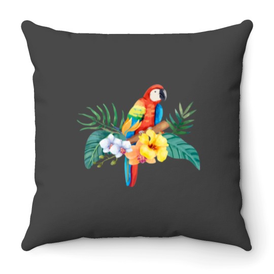 Discover Tropical Parrot Essential Throw Pillows