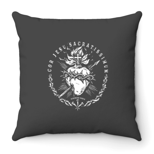 Discover Sacred Heart of Jesus Catholic Devotion Throw Pillows