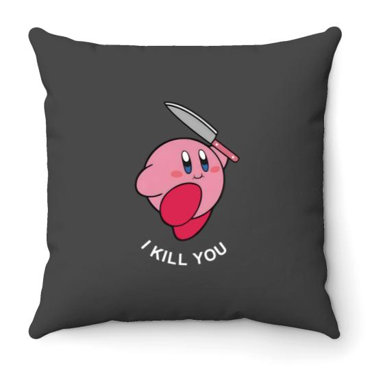 Discover Kirby I Kill You Embroidered Throw Pillows