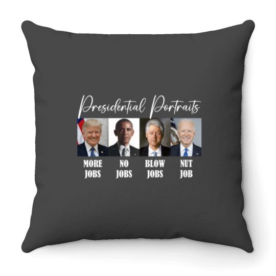 Discover Sarcastic Presidential Portrait Throw Pillows