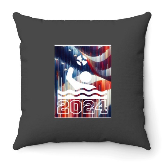 Discover Waterpolo American Flag 2024 Throw Pillows