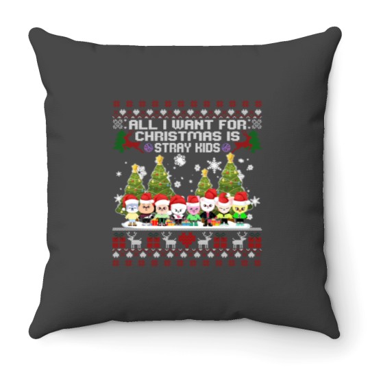 Discover Stray Kids Skzoo Ugly Christmas Throw Pillows, Kpop Christmas Throw Pillows, Cute SKZOO TSweatshirt