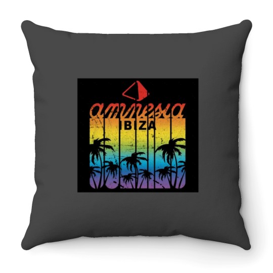 Discover Amnesia IBIZA Club MODEL Vintagess palm trees Legend Club by La French Touch Throw Pillows
