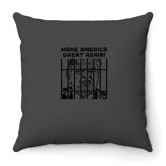 Discover Trump for Prison Make americass Great Again Throw Pillows