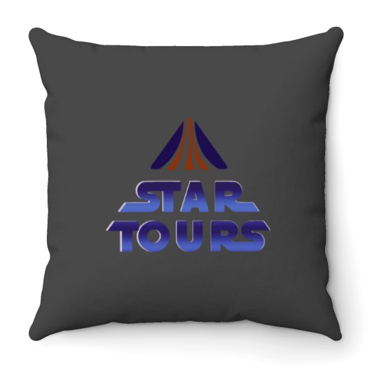 Discover STAR TOURS Monitorscreen logo Throw Pillows