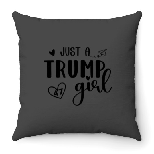 Discover Just a Trump Girl Throw Pillows