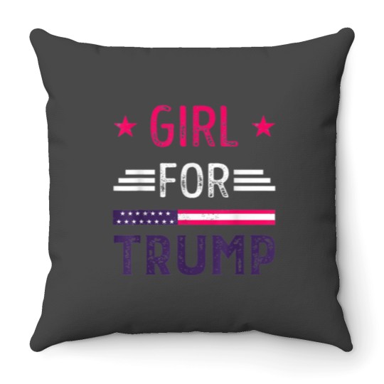 Discover Girl For Trump Shirt Donald Trump Supporter 2020 Shirt Logo cheapss Tee Logo Throw Pillows